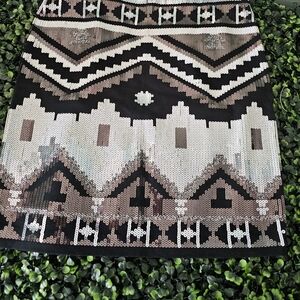 Express Black and White Sequin Pencil Skirt Mini